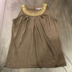 2 for $10 | Anne Klein Sleeveless Top with Metallic adornment along neckline